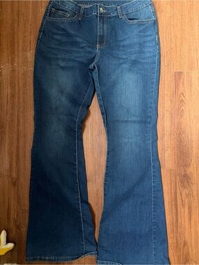 SHEIN Indigo Flared Wide-Leg Jeans
